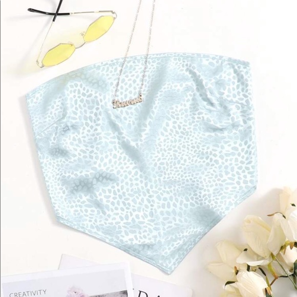 SHEIN Tops - Blue satin crop top